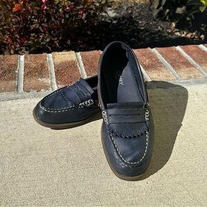 Sperry Top-Sider Tassel Leather Loafers 7.5 | Navy Blue Casual Slip-Ons GUC